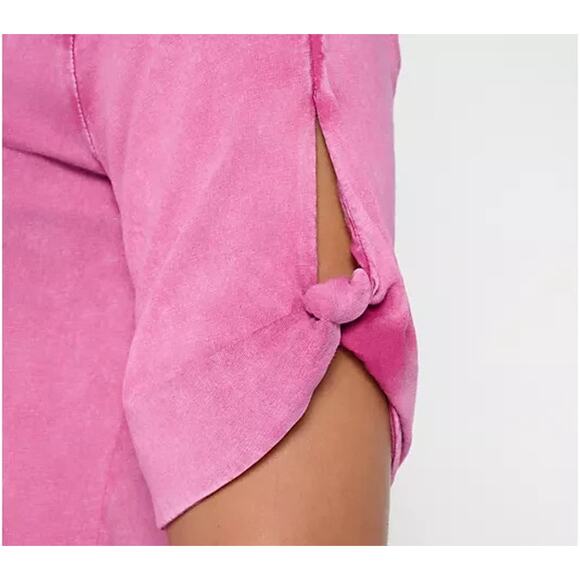 LOGO Principles by Lori Goldstein Elbow Twist Detail Top Magenta Haze L A702146 - Picture 3 of 3